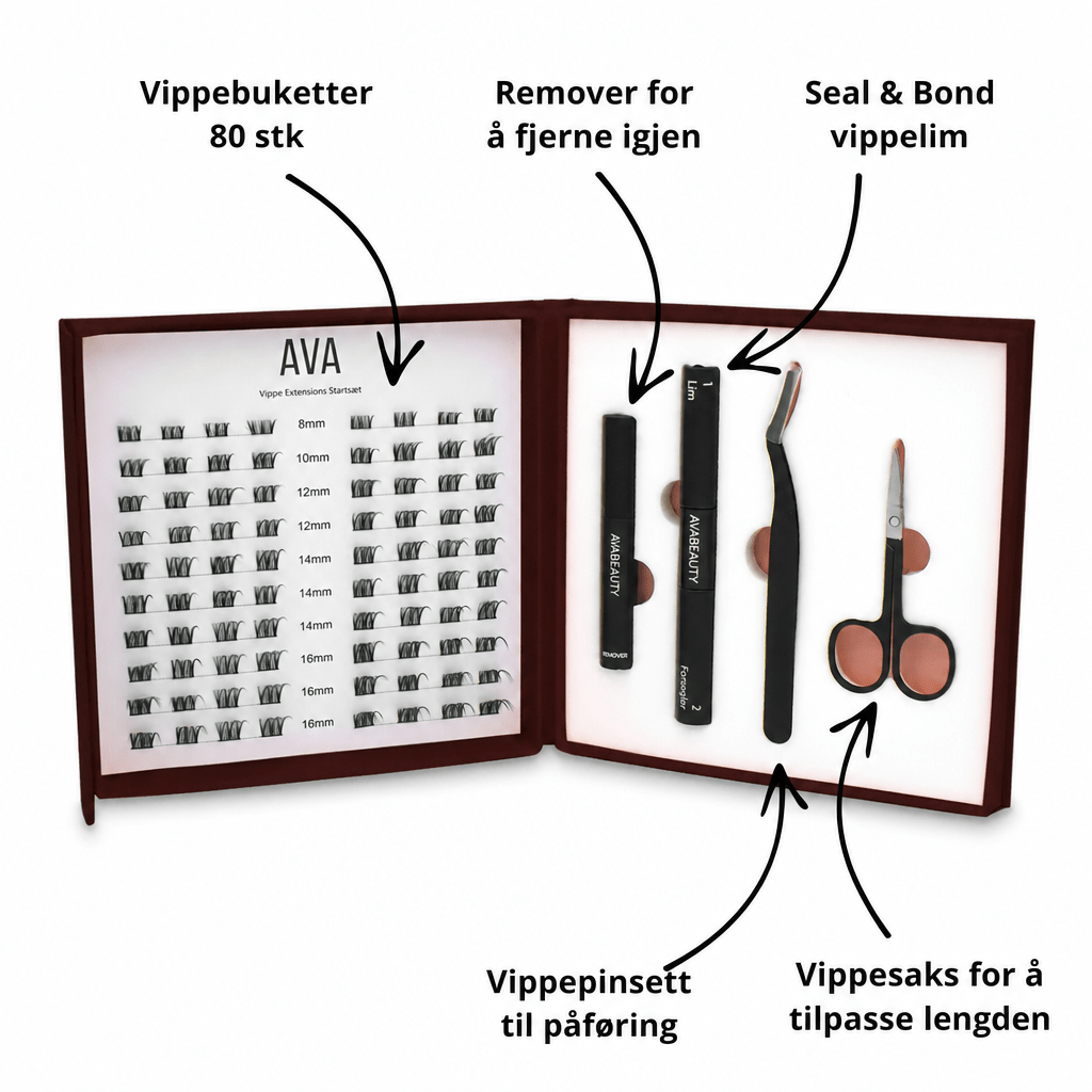 Vippe-extensions startsett (Natural) - AVABeauty.no